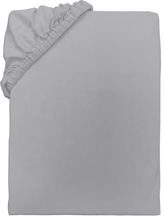 Herding Young Collection Lenzuolo con angoli in jersey, 180-200 x 200 cm, 100% cotone/jersey, grigio