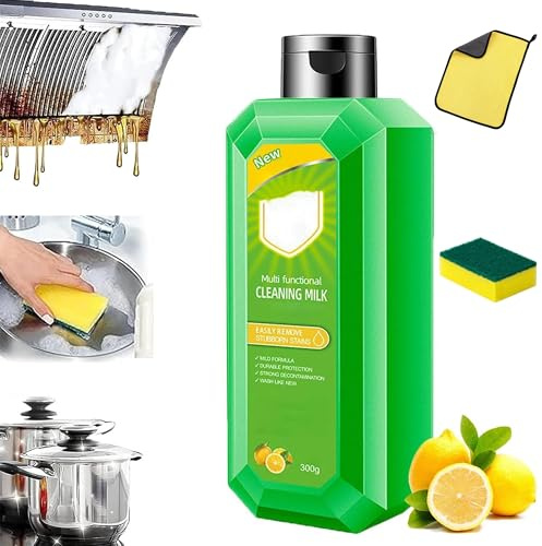 Potente lozione detergente concentrata multifunzionale, detergente per la casa, latte detergente multiuso, soluzione detergente per utensili da cucina, rimuove rapidamente lo sporco dalla (1P)