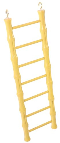 SHINEOFI Échelle à Oiseaux Favorisant Activité Physique et Escalade en Plastique Jaune pour Perroquets et Calopsittes, Suspendu pour Cage