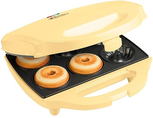 Bestron Gugelhupf Maker, Waffeleisen für 6 Gugelhupf, Sweet Dreams, Antihaftbeschichtung, 900 Watt, Farbe: Gelb