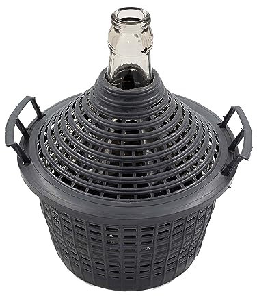 WYSKONT Dame Jeanne en Verre 20 L – Bonbonne de Fermentation avec Panier Plastique Protecteur – Ballon à Vin, Bière et Kombucha – Col Étroit Hermétique – Verre Sodocalcique Inerte