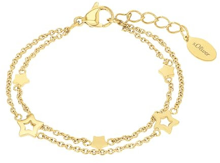 s.Oliver Armband Edelstahl Mädchen Kinder Armschmuck, 14+2 cm, Stern, Kommt in Schmuck Geschenk Box