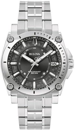 Bulova Herren Armbanduhr Icon mit silberfarbenem Edelstahlarmband, Gehäusedurchmesser: 40 mm, 96B417