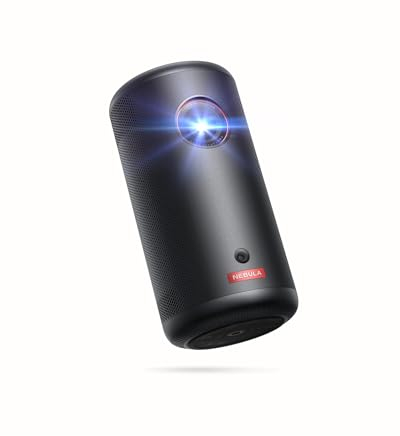 NEBULA Capsule 3 1080p Mini Projector, Smart 200 ANSI-Lumen Portable Projector with Official Google TV, Built-In Netflix, 120-Inch Picture, Built-In Battery(Renewed)