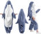 Lanqinglv Hai Decke Mit Ärmeln Für Erwachsene,Shark Blanket Flanell mit Kapuze,Hai Decken Hoodie Blau Hai Schlafsack Geschenk,Tragbare Decke Kapuzenpullover,Flauschige Kuscheldecke, S-M