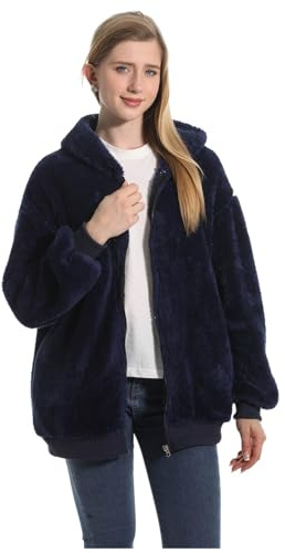 FELOVE Cremallera Chaqueta Corta de Invierno.Forro de Felpa Suave.Cómodo Jersey de otoño.Ropa Informal de Abrigo