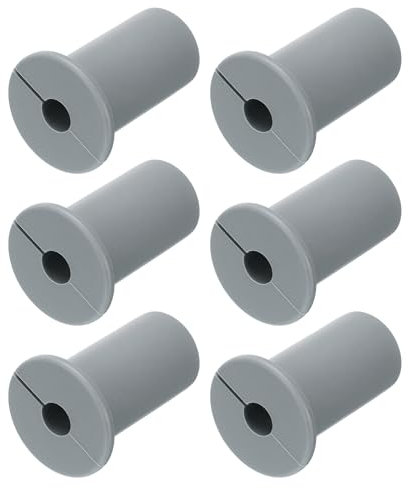 sourcing map 6Pcs Wall Grommets for Cables, 3/4(19mm) Silicone Cable Wall Bushing Feed Through Cable Routing Kit with 7mm Hole Accessories Pass Through for Ethernet, Gray No Thread