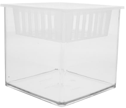 Yardenfun Box Ornamental Fish Tank Fish Tank Hydroponic Planting Basket Small Desktop Aquarium Aquarium Pots Desktop Plant Basket Clear Plastic Terrarium Transparent The Pet