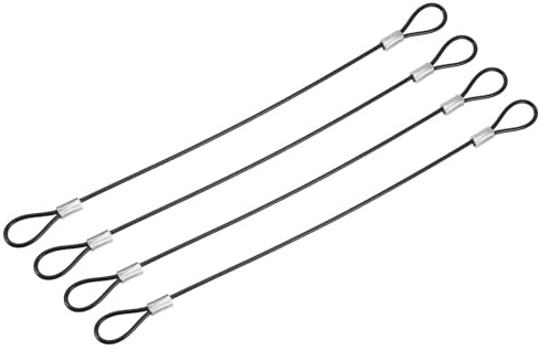 TA-VIGOR 4Pcs 7.87 Inch Safety Cable Lock, 2mm Stainless Steel Security Wire Ropes with Double Loop Ends for Outdoor Gate, Stage Lighting, Luggage, Suitcase and Wire Locking, 20cm