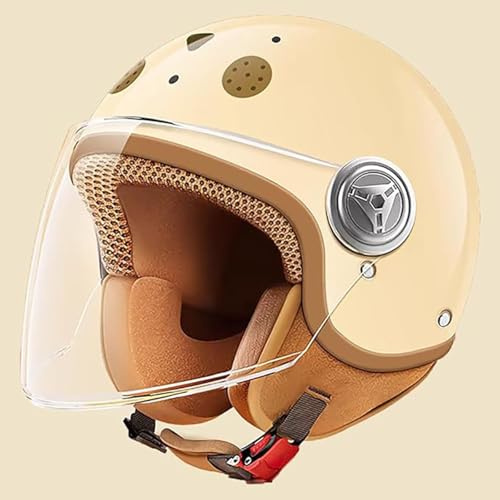 Casco mezzo casco 3/4 per bambini, casco mezzo casco da motociclista con visiera parasole, casco aperto per scooter elettrico, per ragazzi e ragazze dai 3 ai 15 anni omologato ECE A,45-55CM