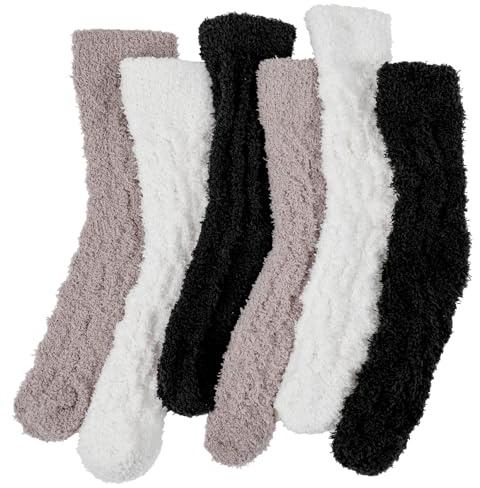 APLZGMG 3 pares de calcetines de peluche para hombres y mujeres, calcetines mullidos de forro polar de coral, calcetines de invierno, calcetines cálidos y elásticos, calcetines de casa para invierno