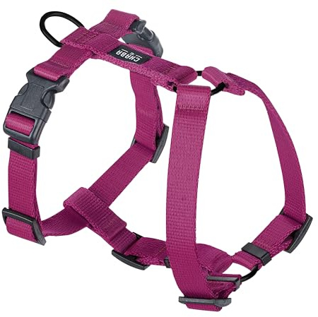 Chaba Arnés Guard Dog para perros pequeños y medianos con control, anti-tirones y anti-asfixia, ajustable, cómodo y ligero, arnés clásico de paso para el pecho, arnés para perros, talla M, burdeos