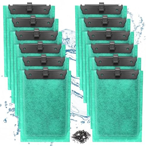 12 Pezzi Filtro Tetra Compatibile con Tetra Easy Crystal Filter 250/300, Filtri di Ricambio per Acquario con Carbone Attivo e Zeolite, Accessori per la Pulizia dell'Acquario con Filtraggio Multistadio