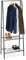 Relaxdays Kleiderständer SANDRA mit 2 Ablagen, Metall, Garderobenständer, mit Kleiderstange, HBT: 160 x 61,5 x 38 cm, schwarz