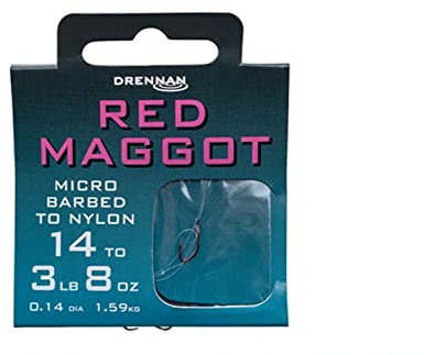Drennan rot Maden Haken zu Nylon, 16