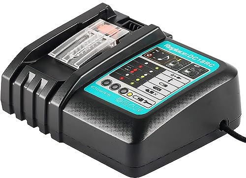 Waitley Schnellladegerät DC18RC kompatibel mit Makita Ladegerät 18V/14,4V Akkus – Ersatz für Makita DC18RA DC18RD – Für BL1830B BL1850B BL1860B mit Mehrfachschutz