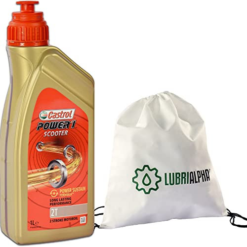 LUBRIALPHA - Olio motore scooter 2 tempi | Lubrificante semisintetico | Clean Burning | Bassa fumosità | 3x1L con Portachiavi Cavatappi | Olio 2T