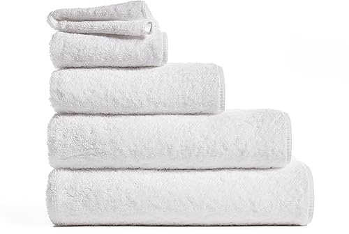 MISSUNA Conjunto de 4 Toallas de Invitados Premium, 30x30 cm, Blanco, 100% Algodón, Toallas de Lujo Suaves y Absorbentes, 750 gsm - Made in Portugal
