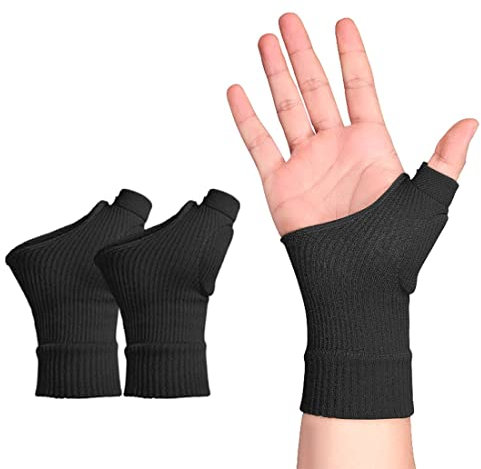 PLABBDPL Therapie-Arthritis-Kompressionshandschuhe, Elastische Daumen Handgelenkschiene für Damen Herren, Fingerloser Handschuh mit Gel, Karpaltunnelschiene zur Linderung von Schmerzen in Handgelenk