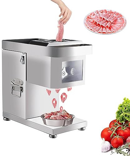 Pxkomuy Affettatrice, Affettatrice Elettrica da per Uso Domestico, Taglia Salumi Elettrico, ad Alto Spessore per Carne, Formaggio, Pane(2.5mm~10mm) Affettatrice di carne elettrica professionale