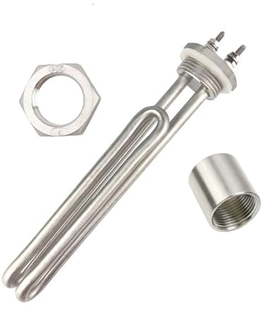 Värmeelement DN25 Vattenvärmeelement 220V 2KW Rostfritt stål Elpanna Tankvärmare Doppvärmare for Bryggning (Color : Heater Nut Thread, Size : 220V 2KW L195mm)