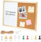 Memoboard, Pinnwand Küche mit Holzrahmen, Notizwand Magnettafel, 2 in 1 Kombiboard mit Druckstiftem Befestigungsmaterial, Korkwand und Magnetisches Whiteboard für Büro Küche (40x30cm)