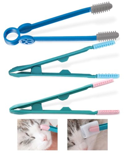 EORPAVU Peignes de toilettage pour chiens Peigne à larmes pour chien 3 pièces, peigne pour enlever les taches de larmes, soins pour chats et chiens de compagnie