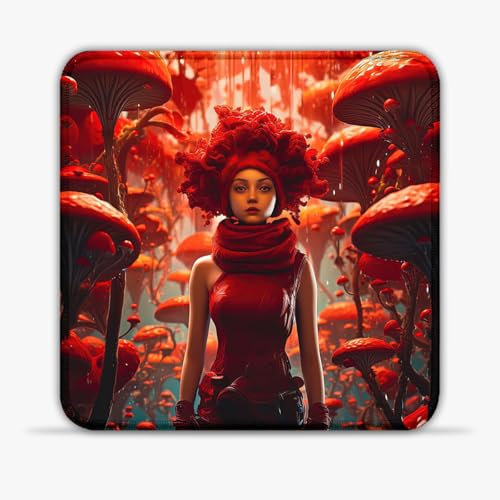 Gaming Mouse Pad blood red shadow Portable (8-inch SU Cloth Mouse Pad Stitched Edges Non-Slip Base 360° Smooth Tracking for Esports, Compact for Travel Gaming Setup