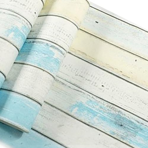 Emiif Carta da parati in PVC con venature del legno con aspetto strutturato per la decorazione domestica, non auto e impermeabile, adatta per aree soggiorno e cucine, 0 53 x 9 5 m (D)