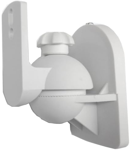 JNSupplier Coppia di staffe per montaggio a parete per altoparlanti satellitari Bose Jewel Cube con morsetto per montaggio a soffitto con girevole e inclinabile, bianco (4)