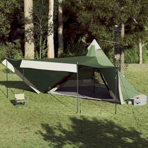 Generico Tenda Familiare Tipi per 8 Persone Verde Impermeabile,Articoli Sportivi,Ricreazione all'aperto,Campeggio ed Escursionismo,Tende-4009445