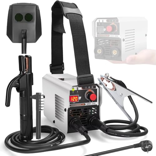 Poste à Souder MMA 200A Inverter IGBT, Machine à Souder Portable pour Électrode - 220V Poste a Souder avec Affichage Numérique, Ventilateur, Multi-Protections (A)
