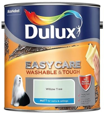Willow Tree Dulux Easycare Matt Emulsion Paint 2.5L – Washable & Stain Resistant, Durable Matt Finish, Quick Dry, Low Odour Interior Wall & Ceiling Paint
