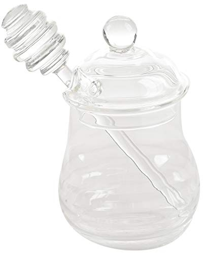 Waoclowr transparent glas honungsglas med lock honungsglas med, klar, 25 ml