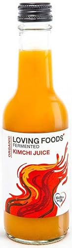 Loving Foods *Organic & Made in The UK* Classic Kimchi Juice (250ml) Raw, Unpasteurised & Bursting with Beneficial Live Bacteria (1 x Bottle)