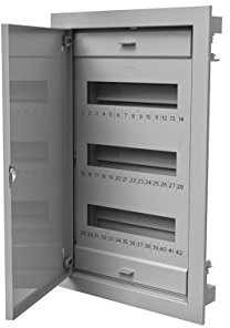 AW-Tools Unterputz Kleinverteiler C.1536 3reihig für 36 + 6 TE Metall Grau (RAL 9016)