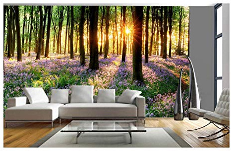 amazingsticker Tree Plant Flowers Wall Mural Forest Photo Picture Wallpaper Bedroom Decoration Wall Covering 260x175cm