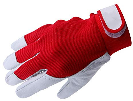 Gants De Soudage, Gants De Sécurité Soudés En Peau De Mouton Rouge Soudés Pour Arc, Tig, Bâton, Soudage Mig, Rouge Et Blanc,2Pair