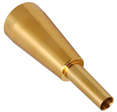 Mxfans 9.8mm Outer Diameter 3C Trumpet Mouthpiece Replacement Golden-Plated Musical Instrument Accessory