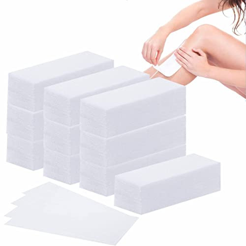 1000 Stück Vliesstreifen für Warmwachs und Zuckerpaste Wachsstreifen Vlies Wachsstreifen Bikini Wachsstreifen für jede Art von Depilation auf Bein, Brust, Rücken, Intimbereich & Gesicht (7x20cm)