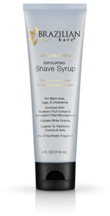 Brazilian Bare Jarabe de afeitar exfoliante Juicy Blueberry – preferido sobre las cremas de afeitar tradicionales para mujer y los geles de afeitar femeninos