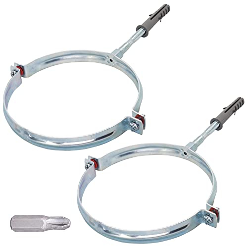 SKIR'CO Lot de 2 supports de tuyau pour tuyaux de 150 mm, supports de tuyau pour montage mural et plafond, colliers de serrage