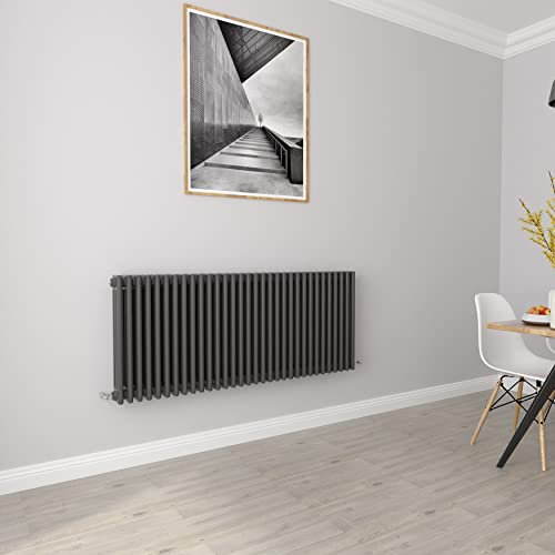Anthracite radiators Horizontal 3 Column Rads Cast Iron Style Central Heating radiators for Bathroom,Living Room and Kitchen 600x1460mm