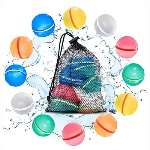 12 Reusable Water Balloons-Quick Fill, Self-Sealing