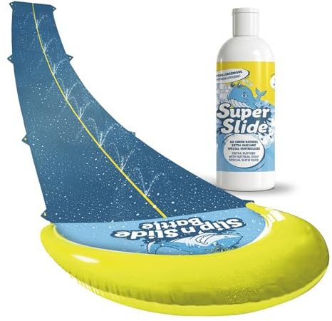 Original Cup - Jätte XXL Ventrigliss-paket | 1 dubbelspår glidmatta 10 meter + 1 liter extra halkfri tvål 100 % naturlig | premiumkvalitet | Slip'n Slide vattenspel 100 % kul