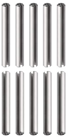 DTGN M6x45mm(DxL) Asola Molla Perno - 10pz - Buono per Casa Macchina Dispositivo Fissaggio - Inossidabile Acciaio Molla Tassello Tensione Rullo Perno - Argento