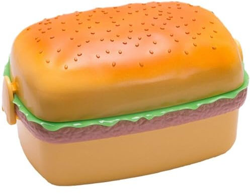 Dinntty Bento Box Cartoon Cute Burger Bento Box Set di Stoviglie per Contenitori per Alimenti per Scuola dei Bambini nel Microonde