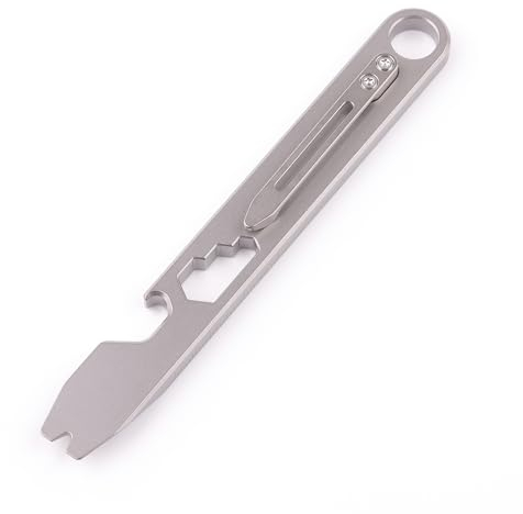 Hamans EDC Brecheisen Flaschenöffner Titan EDC Brechstange Getriebe 10-in-1 Mutitool mit Clip CM Unit Scale Wrench