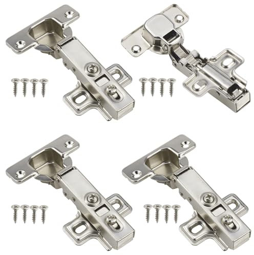 Jeinbuil 4 Stück Schrankscharniere Topfbänder 105° Eckanschlag Türscharniere mit Gasdruckfeder Scharniere mit Softclose Topfscharnier ø 35 mm