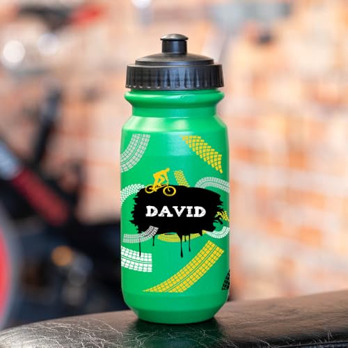Wanapix | Bidón de Ciclismo Personalizado | Color Verde | Cantimplora para Bicicleta con la Foto o Nombre que Quieras | 620 ml. de Capacidad | Libre de BPA | Bici Aventura + Nombre